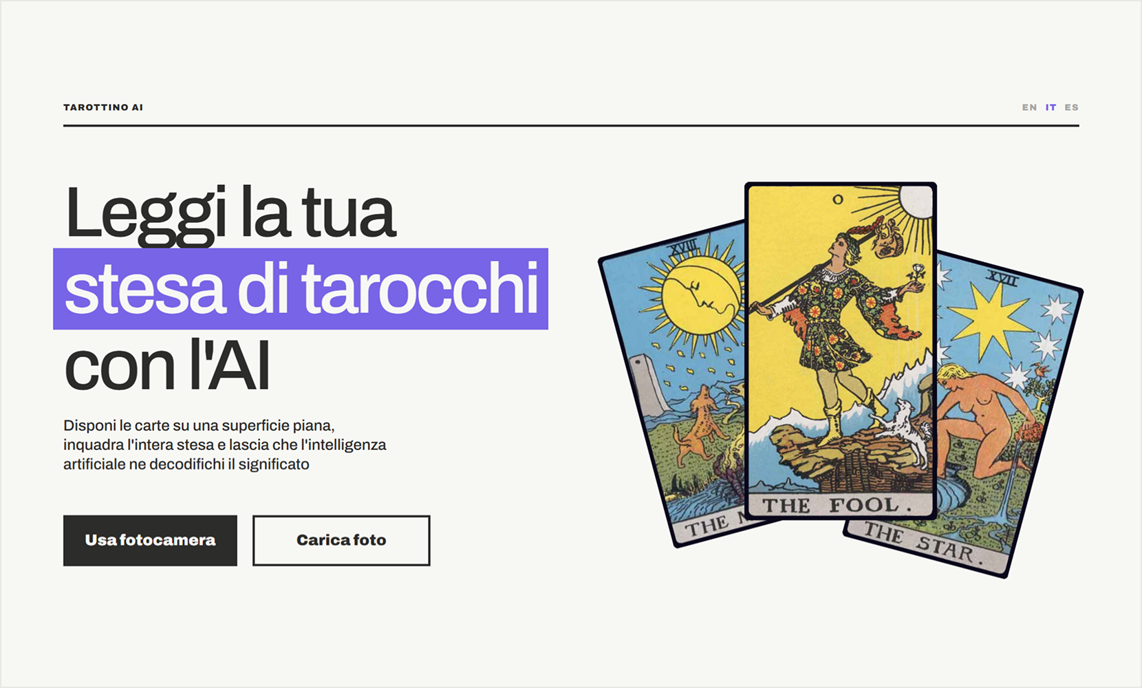 Tarottino - Lettura e interpretazione tarocchi con intelligenza artificiale